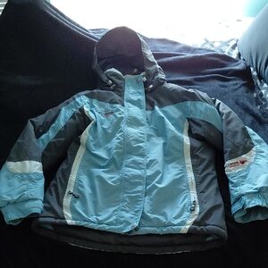 Columbia Challenge series Light Blue & Gray Womens Large Winter Snow Coat.